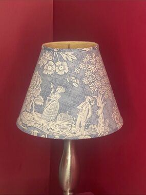 Vintage Pierre Deux Blue Toile La Declaration Pattern Lamp Shade 8”
